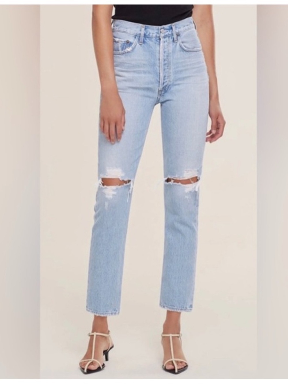 AGOLDE Riley High Rise Straight Crop Jeans